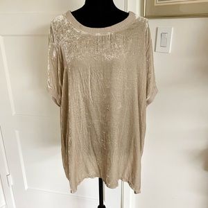 NWT Ivory Velvet short sleeve top Sz L